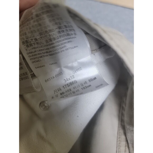 Levis 514 Khaki Pants Mens 34x32 (33x31) Straight Flat Front Cotton Mid Rise - Picture 10 of 13